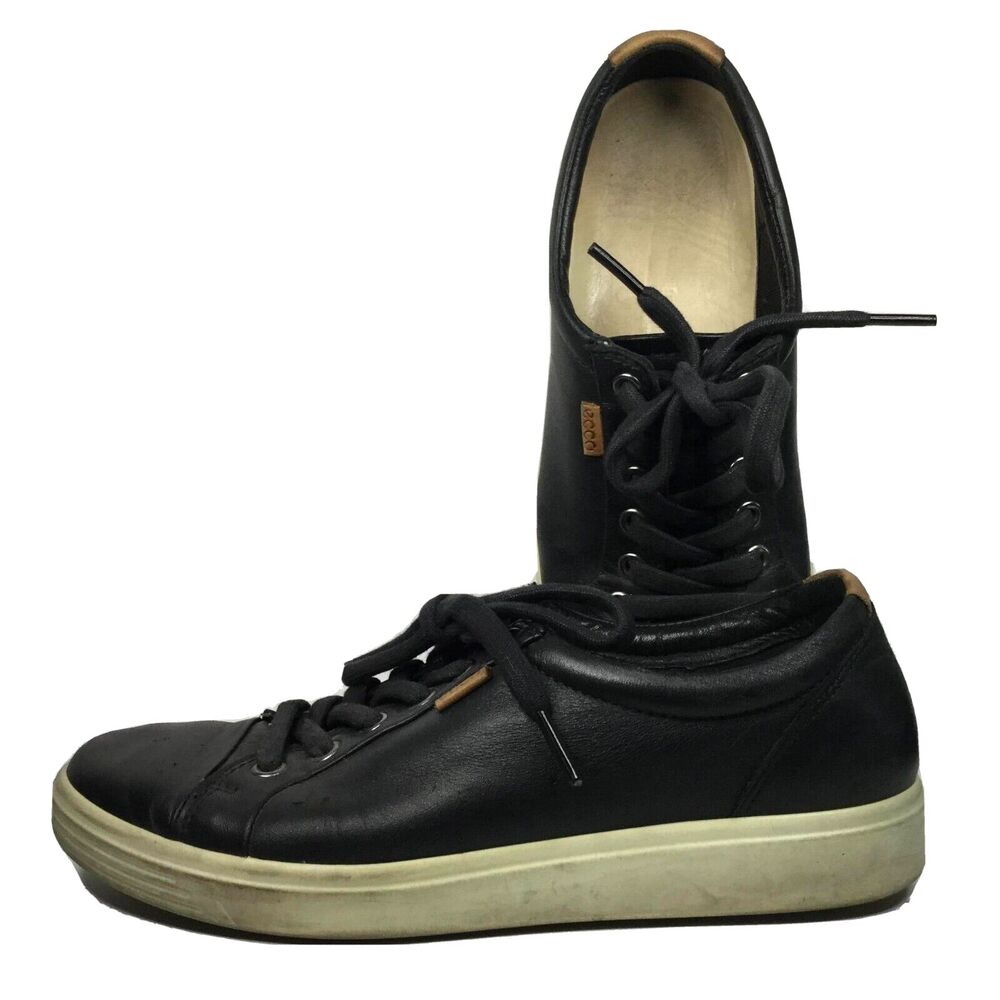 ECCO Boat Shoes - Men's (EU) Size 39 - Black Leather Casual Lace-Up Sneakers